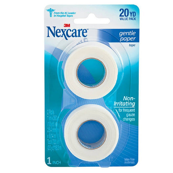 NEXCARE - First Aid 3M Gentle Paper Tape 1 Inch x 10 Yards - 2 Rolls Online now