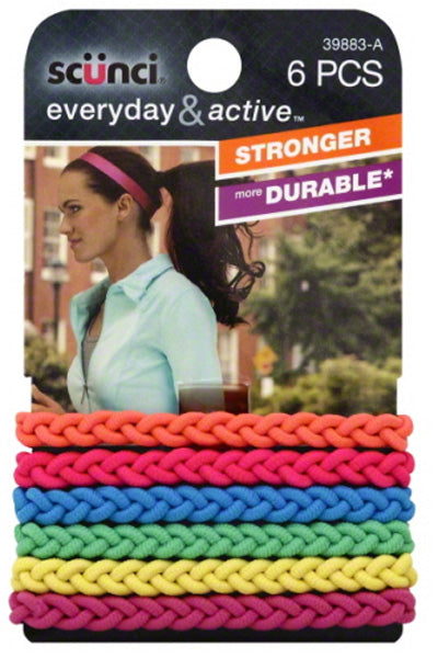 SCUNCI - Everyday and Active Strand Elastics - 6 Pack For Sale