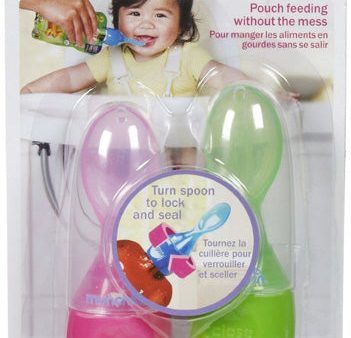 MUNCHKIN - Click Lock Food Pouch Spoon Tips Girl - 2 Pack Hot on Sale