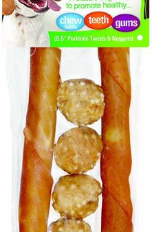 BOW WOW - Twist Sticks Porkhide with Nuggets - 2 Pack For Discount