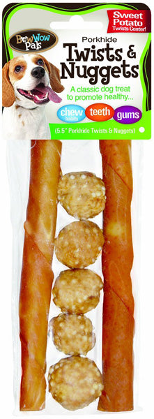 BOW WOW - Twist Sticks Porkhide with Nuggets - 2 Pack For Discount