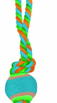 BOW WOW - Knot Rope with Tennis Ball Pull - 1 Toy Supply