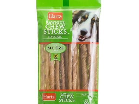 HARTZ - Rawhide Chew Sticks Natural - 20 Pack Online now