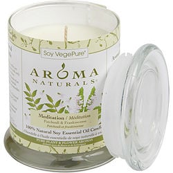 Aroma Naturals Soy VegePure 100 Natural Soy Pillar Candle Meditation Patchouli Frankincense 8 8 oz 260 g Online now