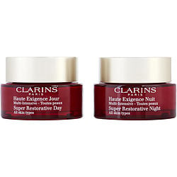 Clarins by Clarins , Super Restorative Partners Set: Day Cream + Night Cream For All Skin Types --2x50ml 1.7oz -2pcs For Cheap