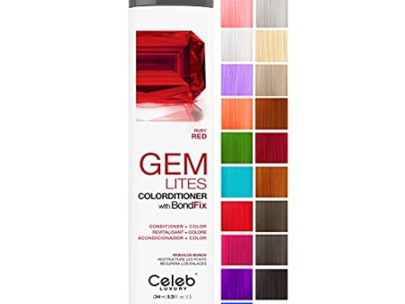 Celeb Luxury Gem Lites Colorditioner, Semi-Permanent Professional Hair Color Depositing Conditioner, Ruby on Sale