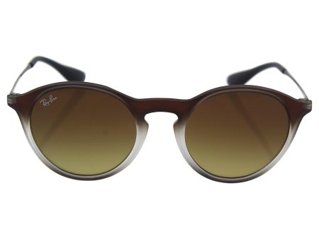 Ray-Ban RB4243 Round Sunglasses, BROWN SHOT ON BLACK, 49 mm For Sale