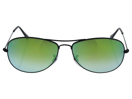 Ray-Ban RB3362 Cockpit Aviator Sunglasses, Shiny Black Green Gradient Flash, 59 mm For Discount