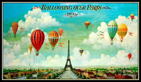 Ballooning Over Paris Vintage Travel Poster 6x10 Fridge Magnet Online now