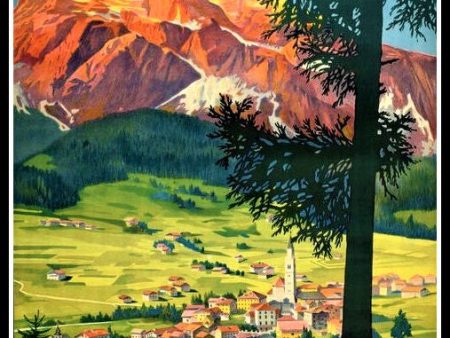 Italian Travel Poster Cortina D Ampezzo e le Tofane Fridge Magnet 6x8 Large Supply