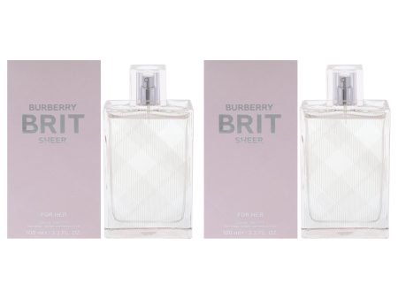 Burberry Brit Sheer by Burberry for Women - 3.3 oz EDT Spray - Pack of 2 on Sale