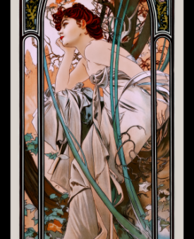 Alphonse Mucha Art Nouveau Poster Fridge Magnet 6.5x17 Magnetic Canvas For Cheap