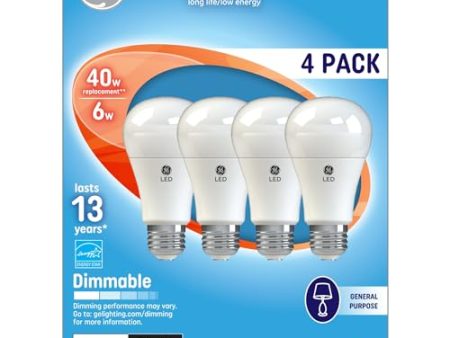 GE LED 6W A19 DAYLIGHT 4CT For Sale