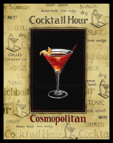 Cosmopolitan Cocktail Hour Poster Bar Fridge Magnet 6x8 Large Hot on Sale