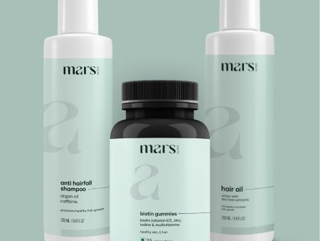 Hair Fall Solution (Hair Growth Oil, Anti-Hairfall Shampoo, Biotin Gummies) Online now