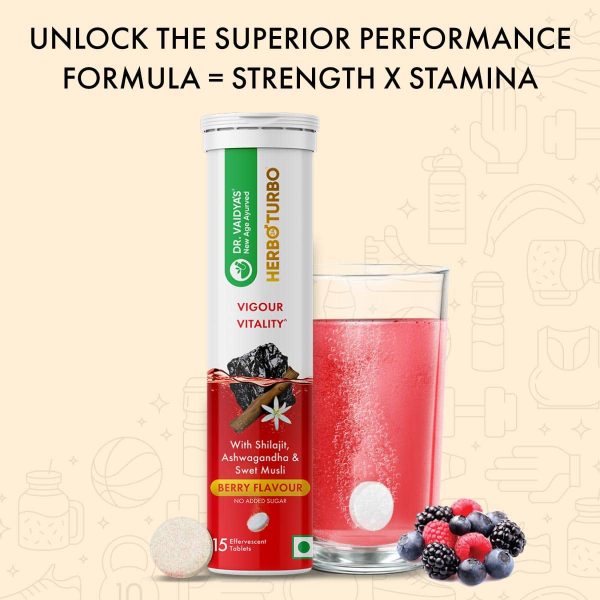 Herbo24Turbo Effervescent: Unlock Super Vigour and Vitality with Shilajit and Ashwagandha - Pack of 1 Online Sale