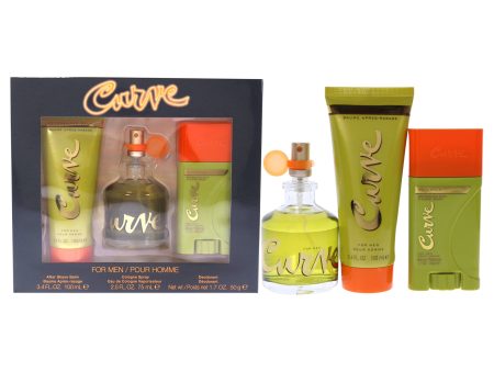 Curve by Liz Claiborne for Men - 3 Pc Gift Set 2.5oz EDC Spray, 3.4oz After Shave Balm, 1.7oz Deodorant Stick Sale