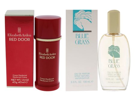 Blue Grass and Red Door Kit by Elizabeth Arden for Women - 2 Pc Kit 3.3 oz EDP Spray, 1.5 oz Deodorant Cream For Discount