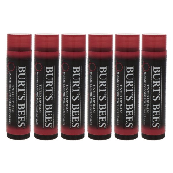 Tinted Lip Balm - Rose by Burts Bees for Unisex - 0.15 oz Lip Balm - Pack of 6 on Sale