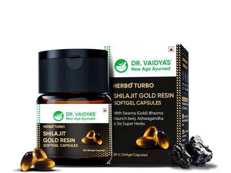 Herbo24Turbo Shilajit Gold Resin Softgel Capsules | Pure Swarna Bhasma | Boosts Energy and Stamina Supply