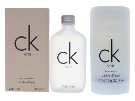 CK One Kit by Calvin Klein for Unisex - 2 Pc Kit 3.3oz EDT Spray, 2.6oz Deodorant Stick Fashion