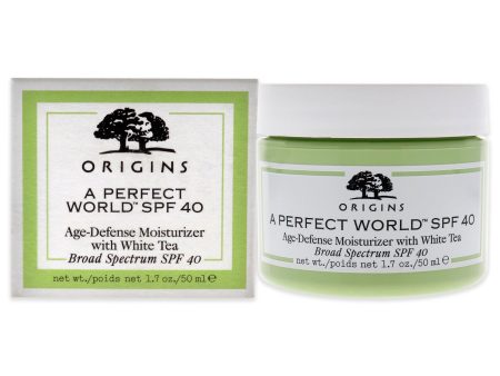 A Perfect World Age-Defense Moisturizer with White Tea SPF 40 by Origins for Unisex - 1.7 oz Moisturizer For Discount