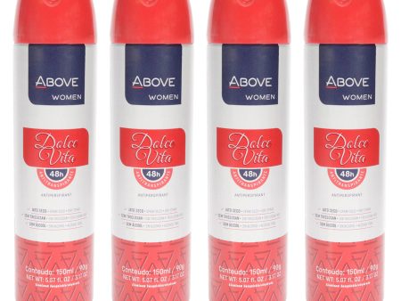 48 Hours Antiperspirant Deodorant - Dolce Vita by Above for Women - 3.17 oz Deodorant Spray - Pack of 4 Online Hot Sale