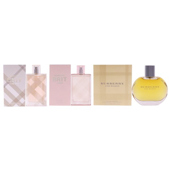 Burberry Fragrance Kit by Burberry for Women - 3 Pc Kit 3.3oz Burberry EDP Spray, 3.3oz Burberry Brit Sheer EDT Spray, 3.3oz Burberry Brit EDT Spray Online Hot Sale