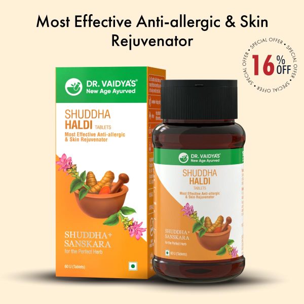 Shuddha Haldi Tablets: Most Effective Anti-Allergic & Skin Rejuvenator Hot on Sale