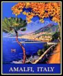 Amalfi Italy Travel Poster Canvas Print FRIDGE MAGNET 6x8 Large For Discount