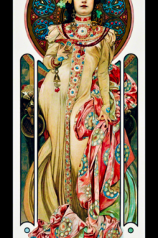 Alphonse Mucha Art Nouveau Vintage Poster Fridge Magnet 3.5 x10 Large For Sale