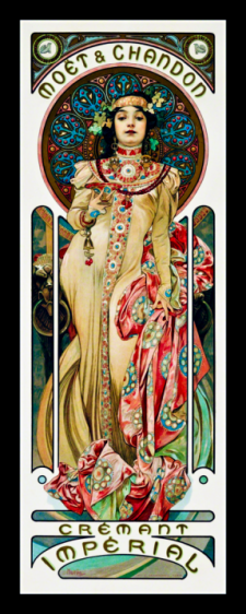 Alphonse Mucha Art Nouveau Vintage Poster Fridge Magnet 3.5 x10 Large For Sale