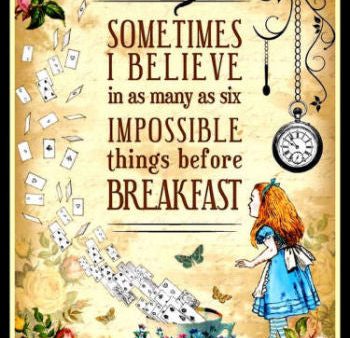 Alice in Wonderland Quote Impossible Things Poster Fridge Magnet 6x8 Large Cheap