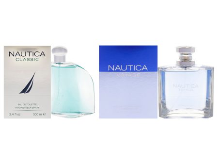 Nautica Classic Voyage Kit by Nautica for Men - 2 Pc Kit 3.4oz EDT Spray, 3.3oz EDT Spray For Sale