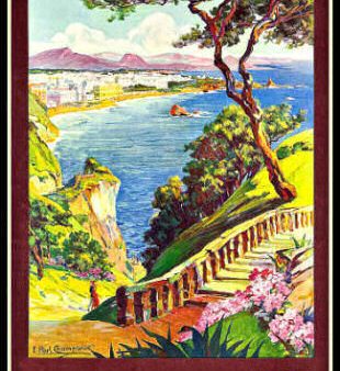 Biarritz to Paris Vintage Travel Poster Fridge Magnet 6x8 Large For Cheap