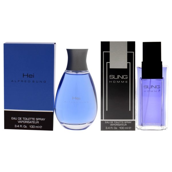 Alfred Sung Kit by Alfred Sung for Men - 2 Pc Kit 3.4oz Sung EDT Spray, 3.4oz Hei EDT Spray Discount