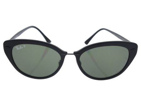 Ray-Ban INJECTED WOMAN SUNGLASS - MATTE BLACK Frame POLAR GREEN Lenses 52mm Polarized Online Hot Sale