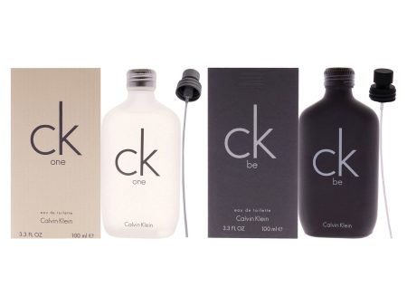 CK Kit by Calvin Klein for Unisex - 2 Pc Kit 3.4 oz EDT Spray CK One, 3.4oz CK Be EDT Spray on Sale