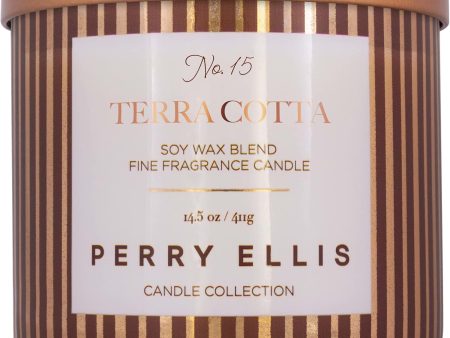 PERRY ELLIS TERRACOTTA by Perry Ellis , SCENTED CANDLE 14.5 OZ For Discount